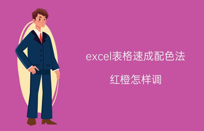 excel表格速成配色法 红橙怎样调？